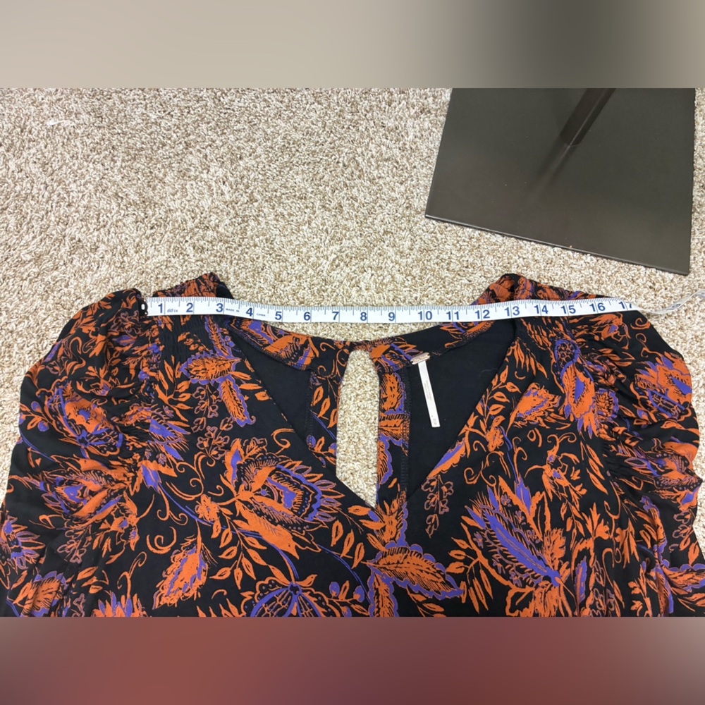 Free People Orange and Purple/blue Floral Tunic - Picture 12 of 12
